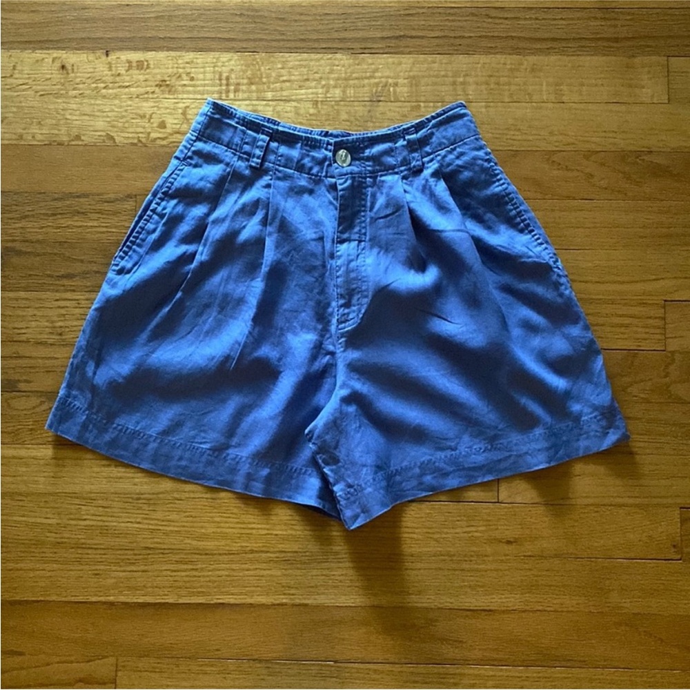 vintage Gap blue linen high waisted shorts